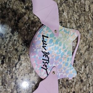 Betsey Johnson Pink and Multicolor Dragon Wristlet Purse